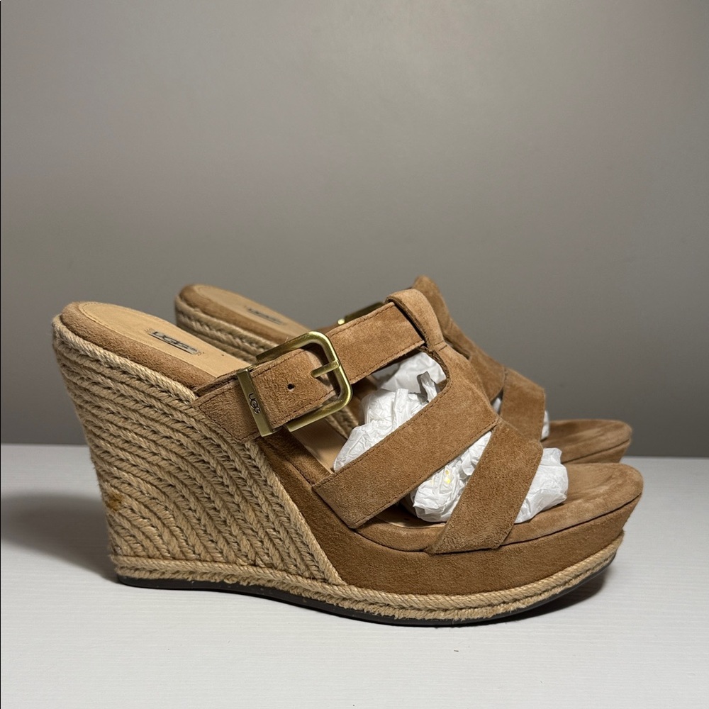 UGG Hedy Suede Wedge Sandal size 9.5
